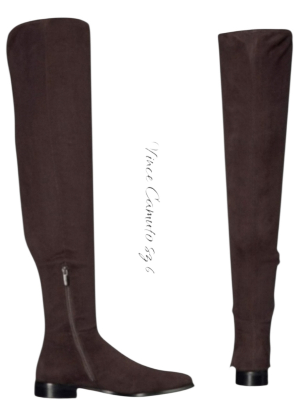 Vince Camuto Hailie Over The Knee Boots Brown Suede OTK Flat Boot 6